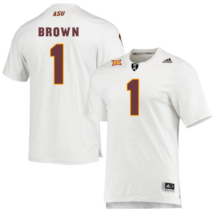 #1 Kyson Brown Arizona State Sun Devils College Football Jerseys Stitched-White